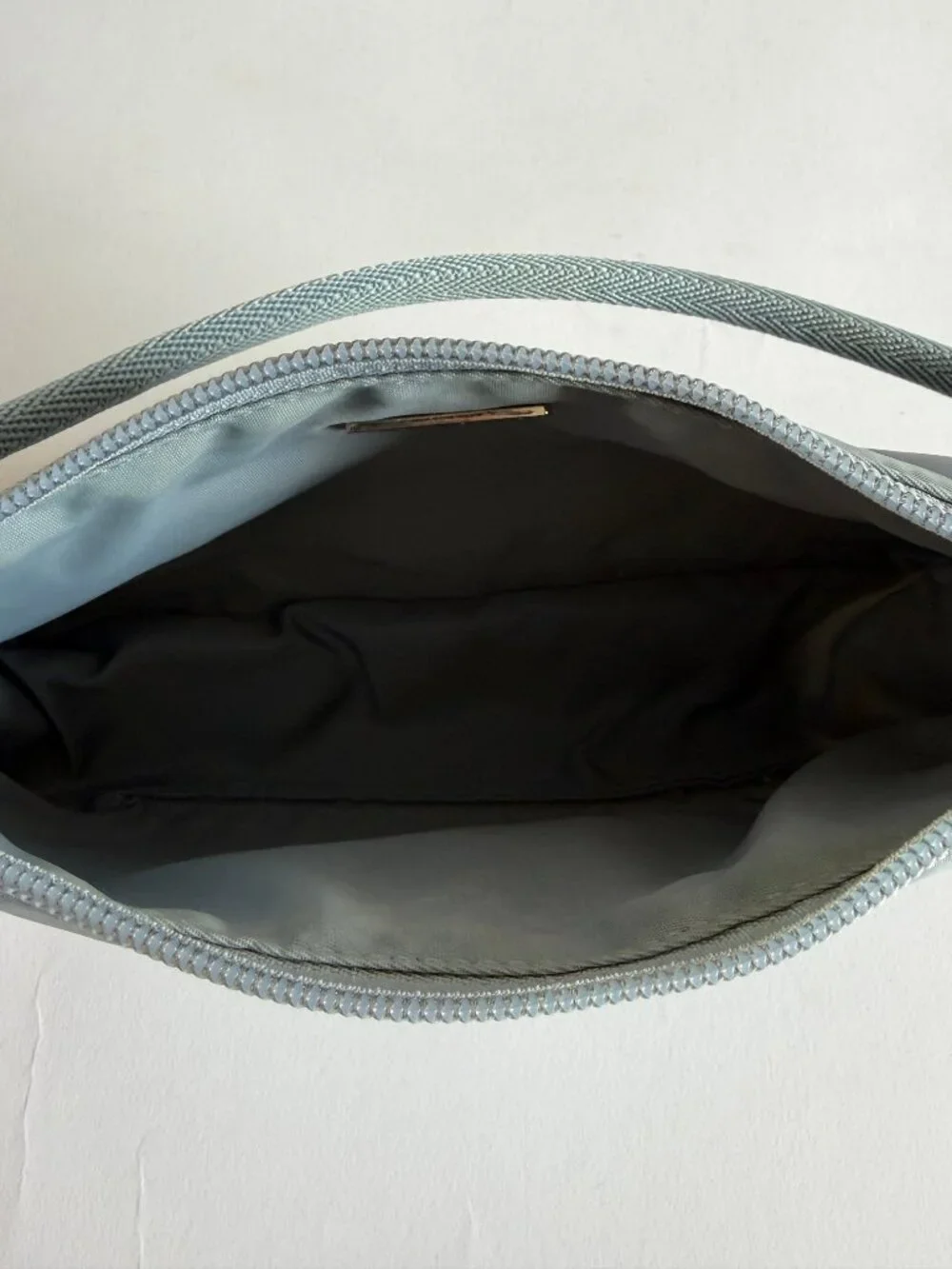 PRADA BABY BLUE NYLON POCHETTE - Picture 4 of 11